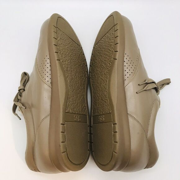 SAS Free Time Taupe Leather Women's 12W Shoes Comfy Lace Up Walking Sneakers - Picture 6 of 13